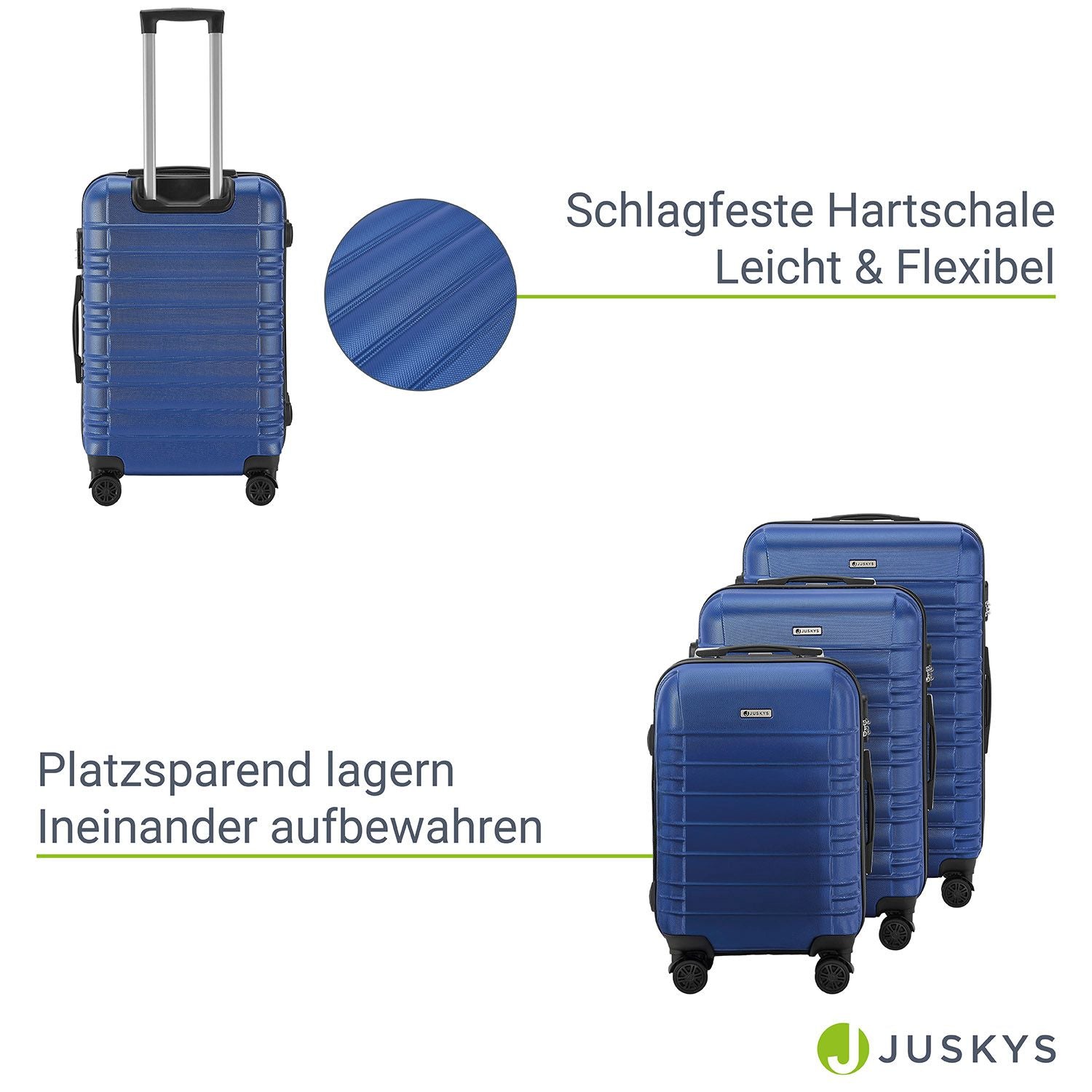 Kofferset, mit Teleskopgriff für Alltag und Zuhause – Detailansicht 49