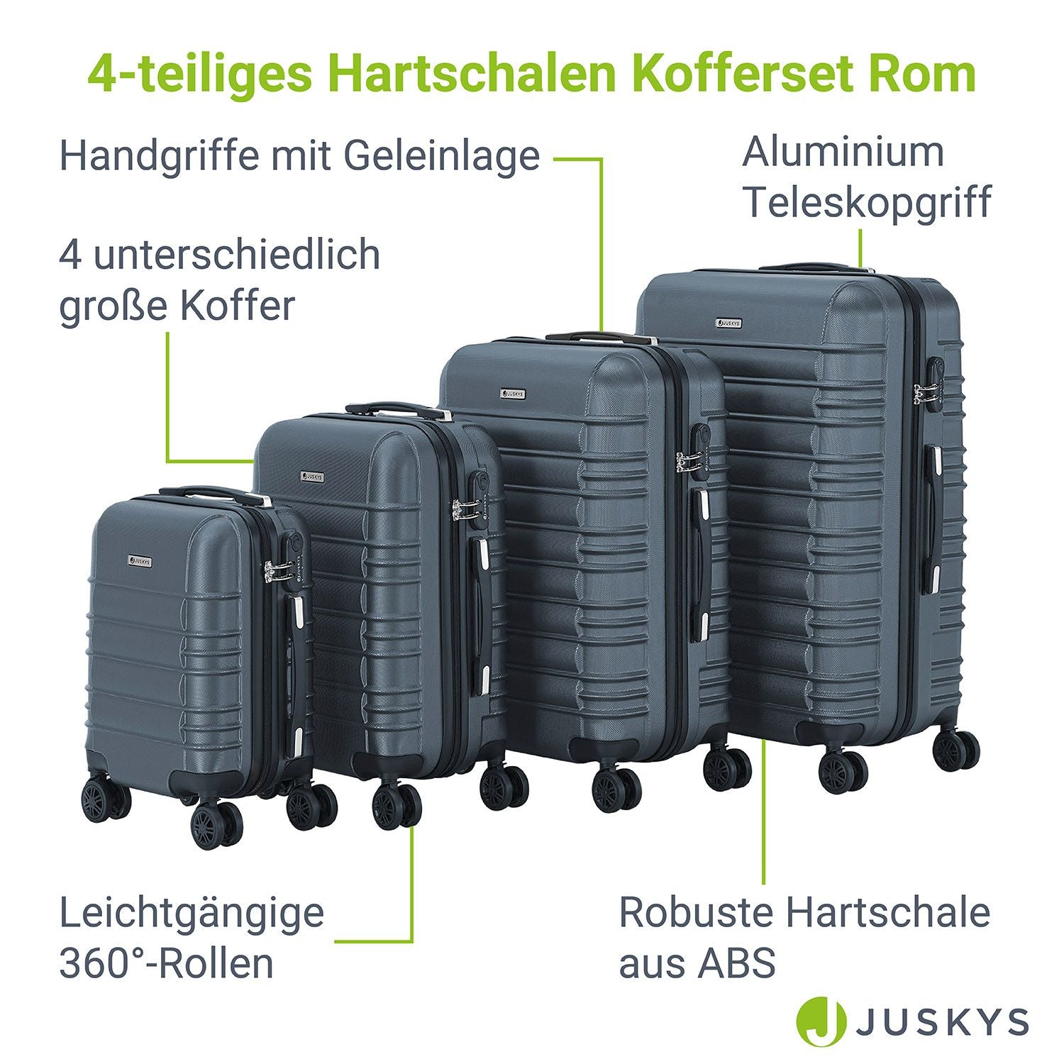 Kofferset, mit Teleskopgriff für Alltag und Zuhause – Detailansicht 58