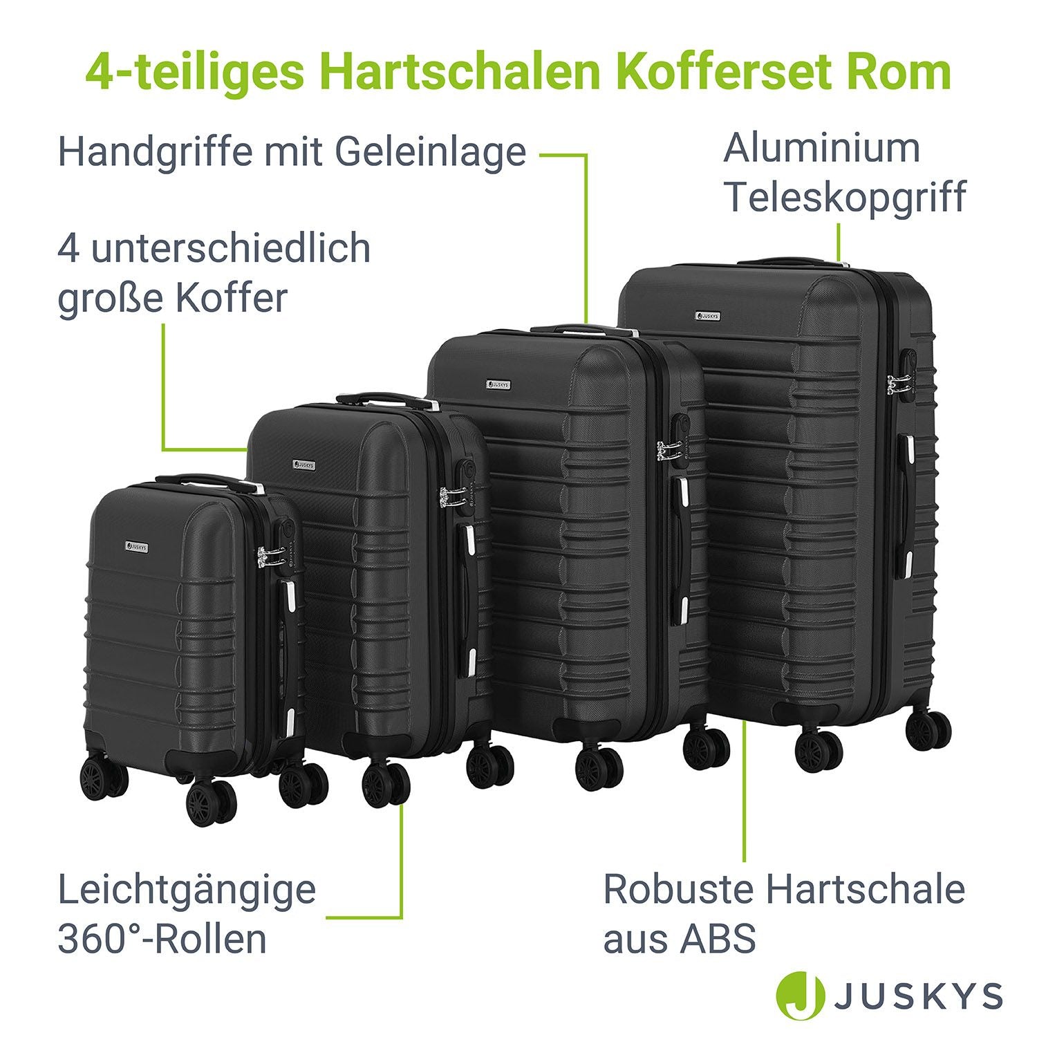 Kofferset, mit Teleskopgriff für Alltag und Zuhause – Detailansicht 60
