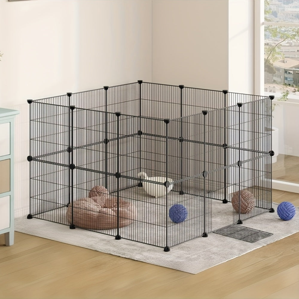 Kompakte Haustierbarriere, Schwarz für Haustiere und Zuhause – Detailansicht 4