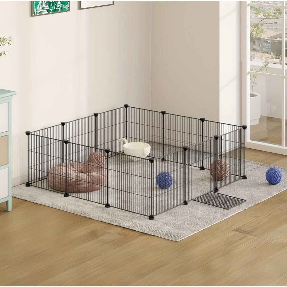 Kompakte Haustierbarriere, Schwarz für Haustiere und Zuhause – Detailansicht 9