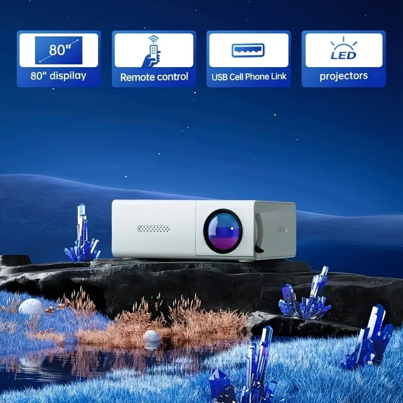 Kompakter HD Mini Projektor, Taschenprojektor Unterstützt 1080P für Camping und Reisen – Detailansicht 6