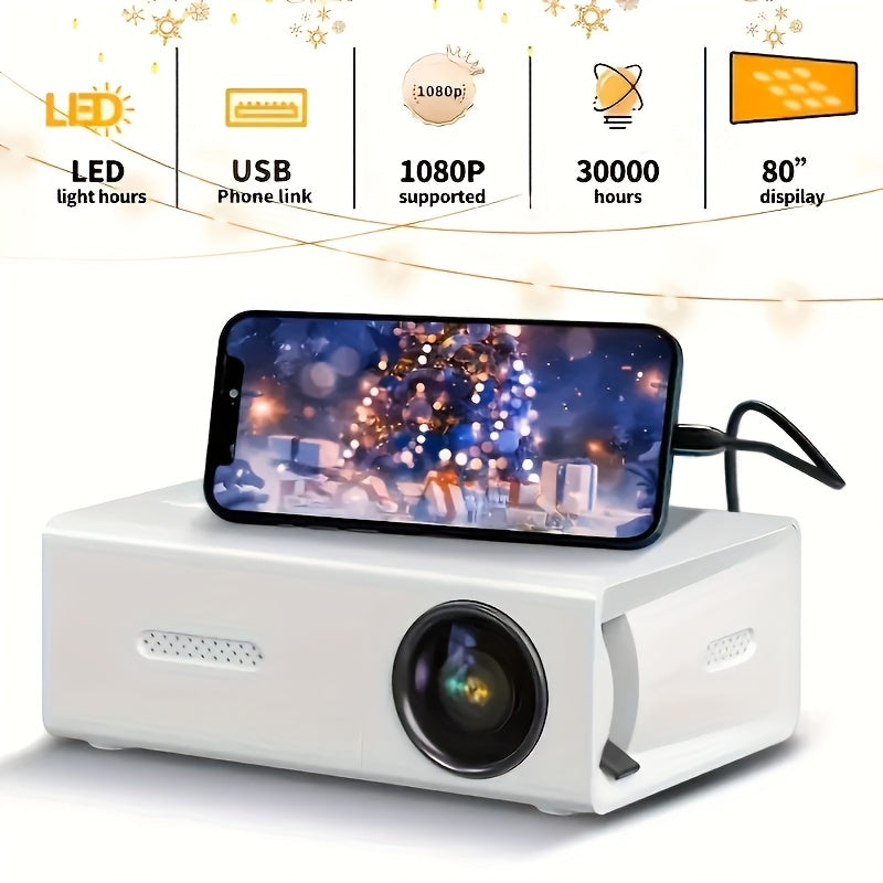 Kompakter HD Mini Projektor, Taschenprojektor Unterstützt 1080P für Camping und Reisen – Detailansicht 13
