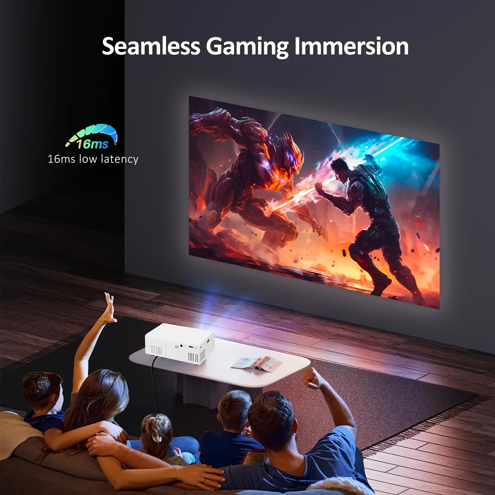 Kompakter HD Mini Projektor, Taschenprojektor Unterstützt 1080P für Camping und Reisen – Detailansicht 14
