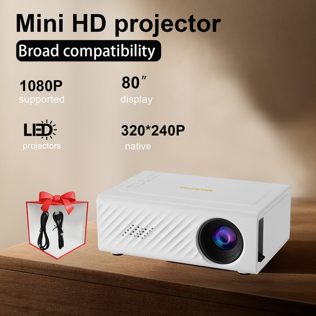 Kompakter HD Mini Projektor, Taschenprojektor Unterstützt 1080P für Camping und Reisen – Detailansicht 16