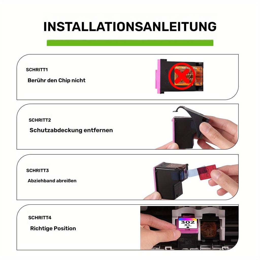 Kompatible Druckerpatronen, 1 schwarz + 1 farbig für Büro und Homeoffice und Drucken zu Hause – Detailansicht 11