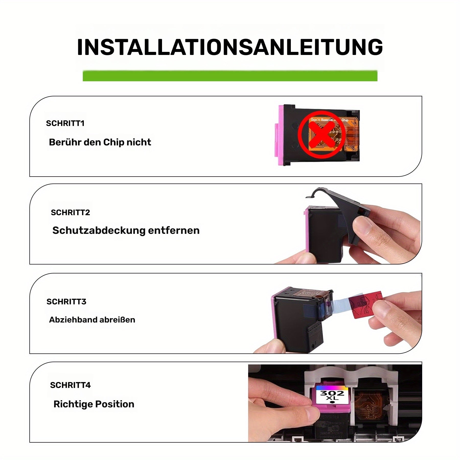 Kompatible Druckerpatronen, 1 schwarz + 1 farbig für Büro und Homeoffice und Drucken zu Hause – Detailansicht 11