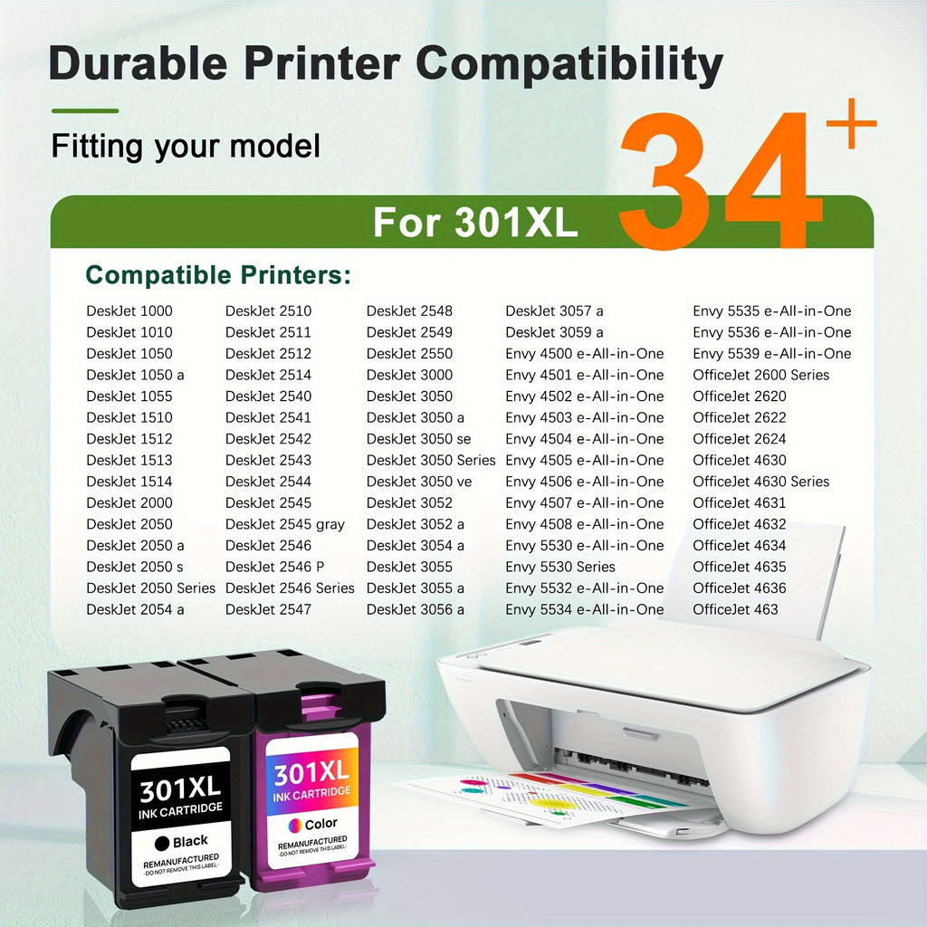 Kompatible Druckerpatronen, 1x Schwarz XL + 1x Farbe XL für Drucken zu Hause und Büro und Homeoffice – Detailansicht 9