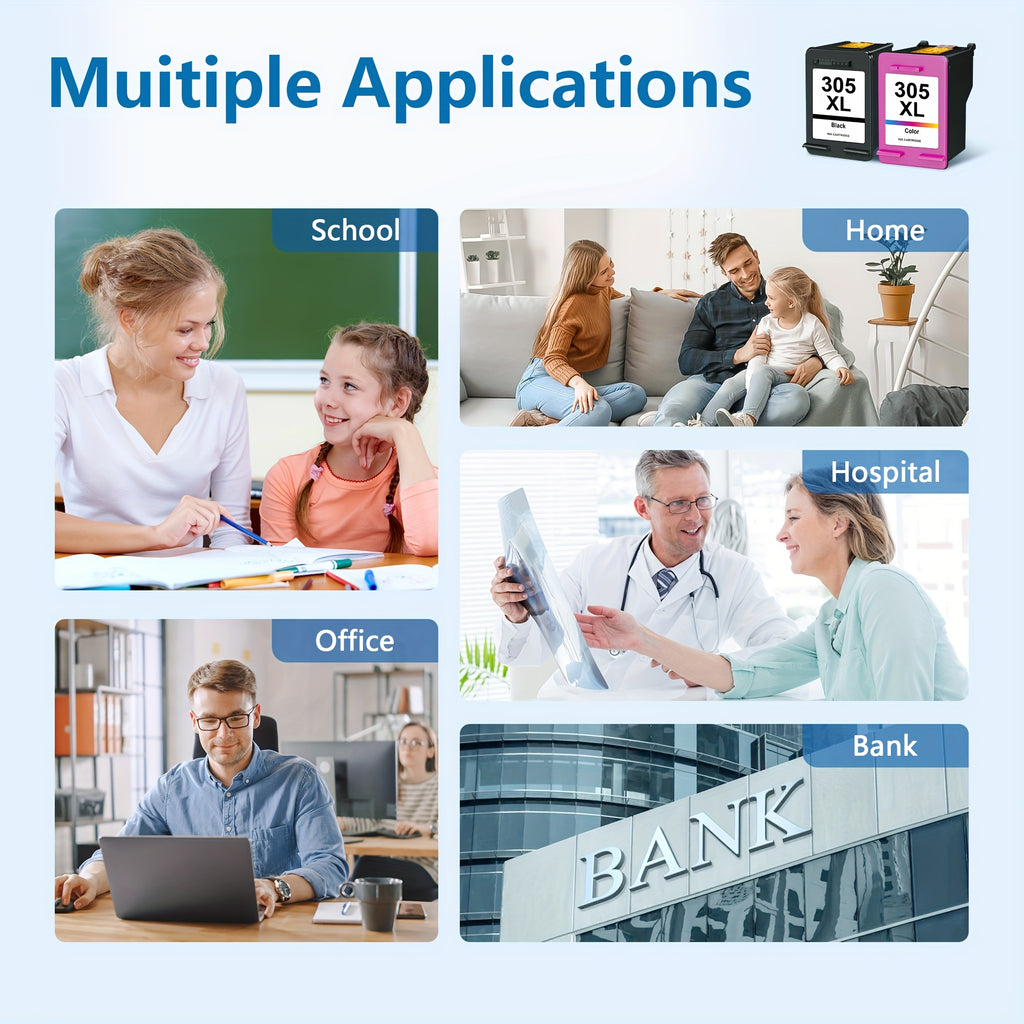Kompatible Druckerpatronen, 2er-Pack-1B1C für Büro und Homeoffice und Drucken zu Hause – Hauptansicht