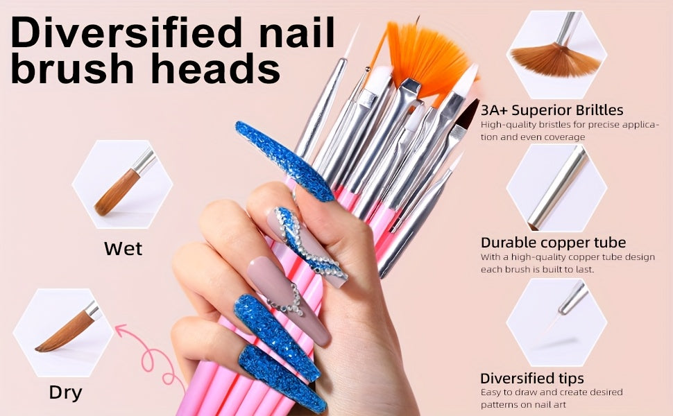 Komplettes Acrylnagel-Set, LED-Beleuchtung für Nagel und DIY-Maniküre – Detailansicht 4