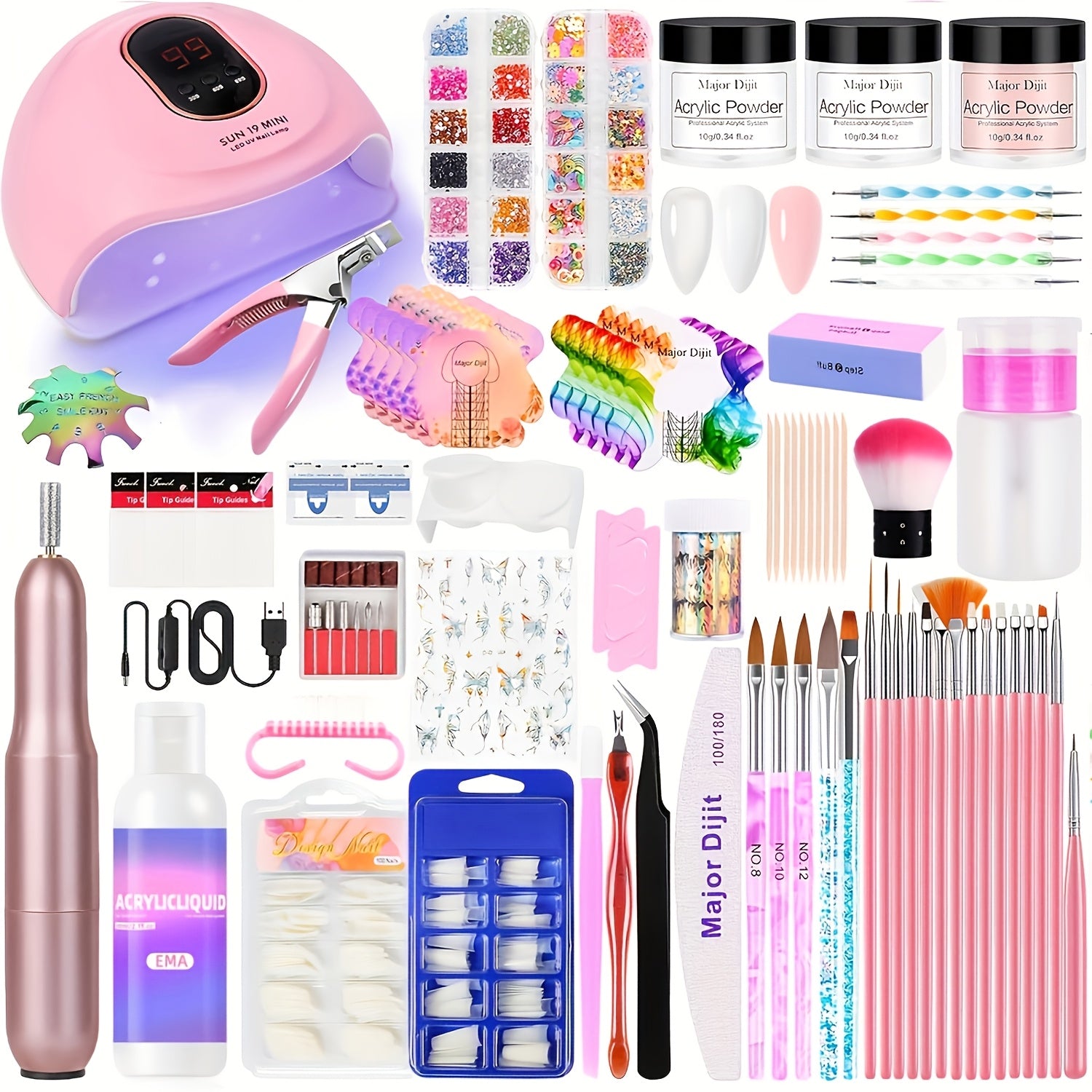Komplettes Acrylnagel-Set, LED-Beleuchtung für Nagel und DIY-Maniküre – Detailansicht 7