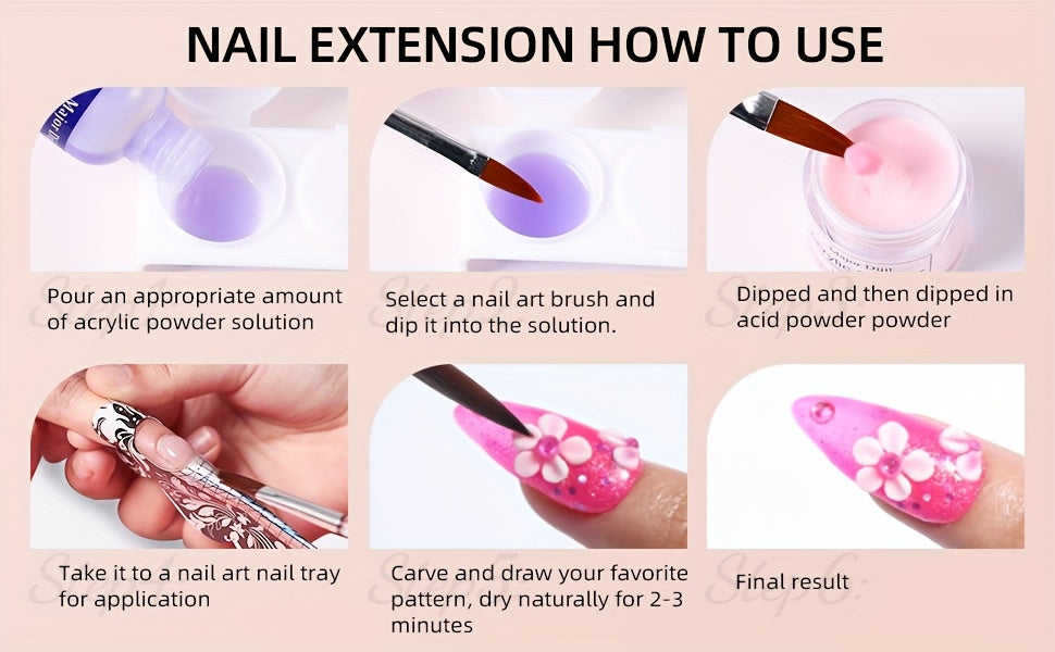 Komplettes Acrylnagel-Set, LED-Beleuchtung für Nagel und DIY-Maniküre – Detailansicht 15