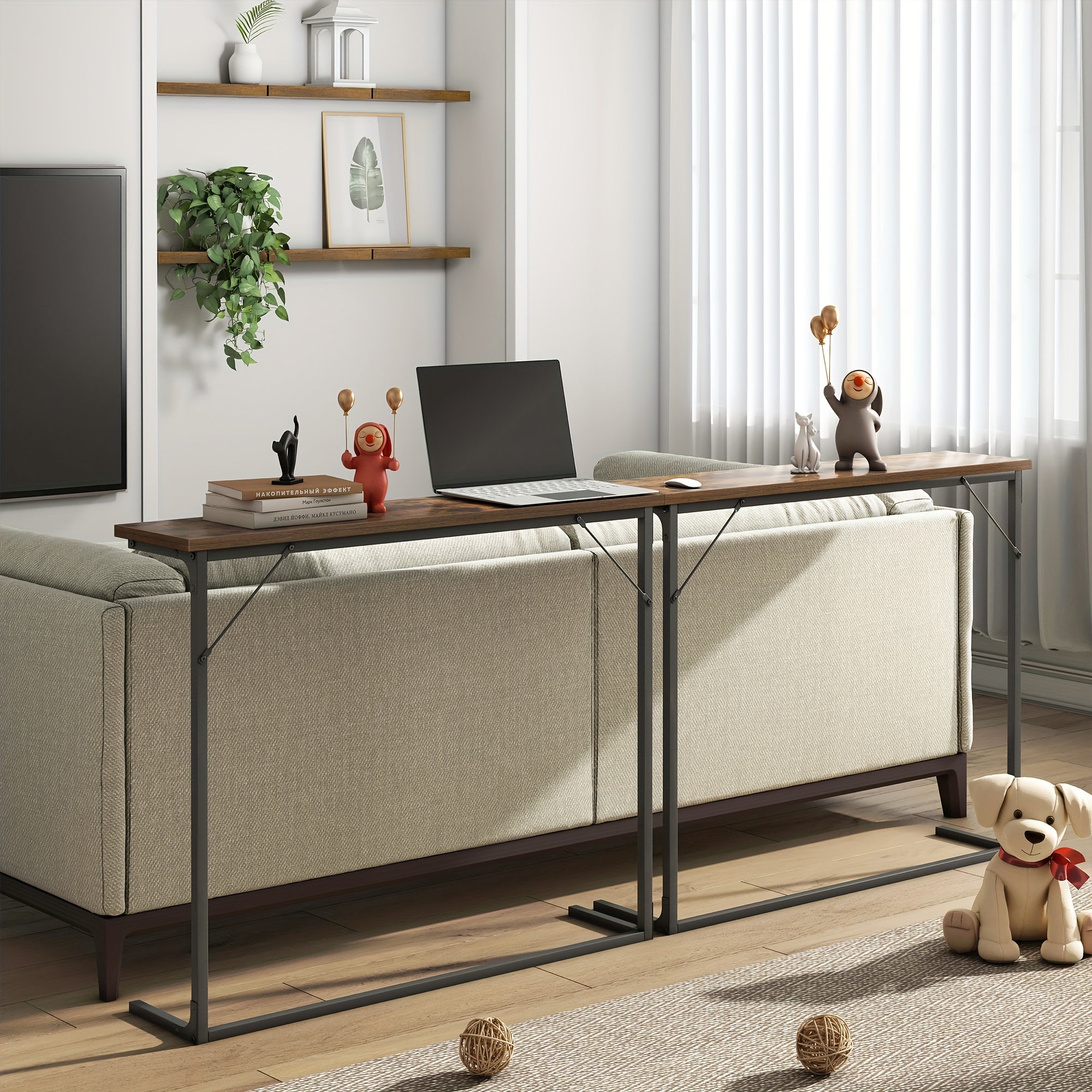 Konsole Tisch, Rostbraun für Wohnzimmer und Zuhause – Hauptansicht