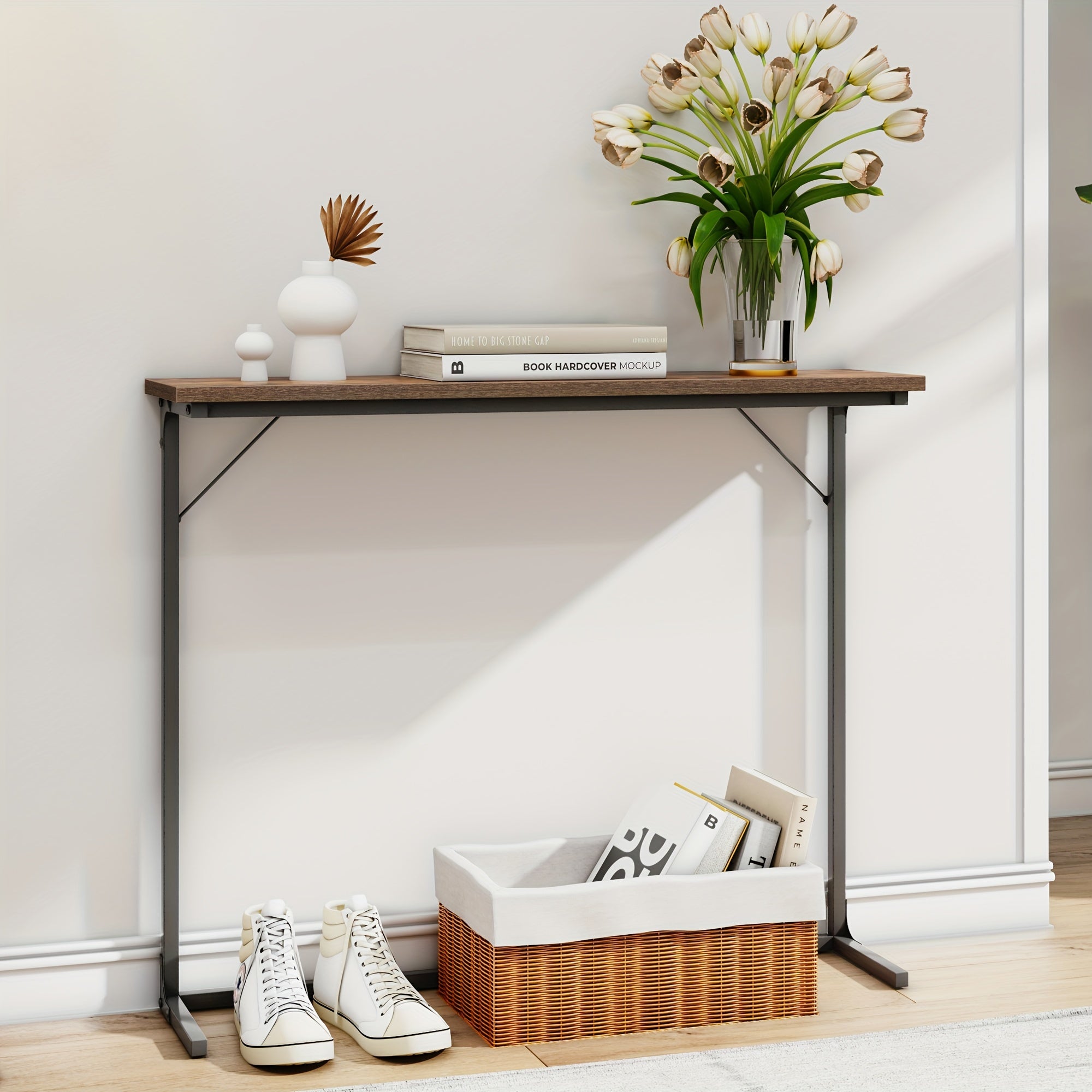 Konsole Tisch, Rostbraun für Wohnzimmer und Zuhause – Detailansicht 5