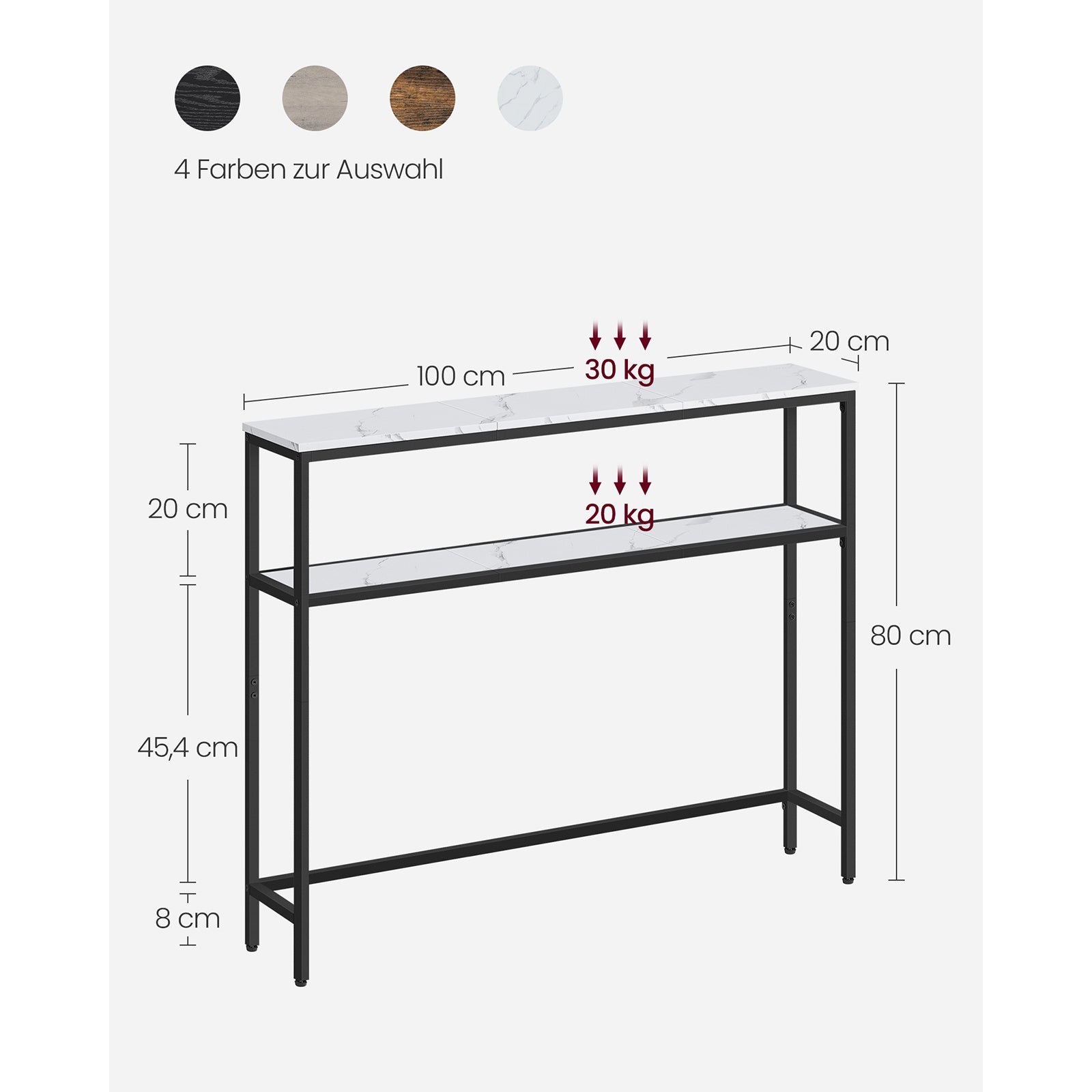 Konsolentisch für Flur, Weiss für Schlafzimmer und Bett – Detailansicht 4