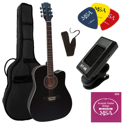 Konzertgitarre, 4/4 Westerngitarre im Set Tasche Band Stimmgerät für Alltag – Hauptansicht