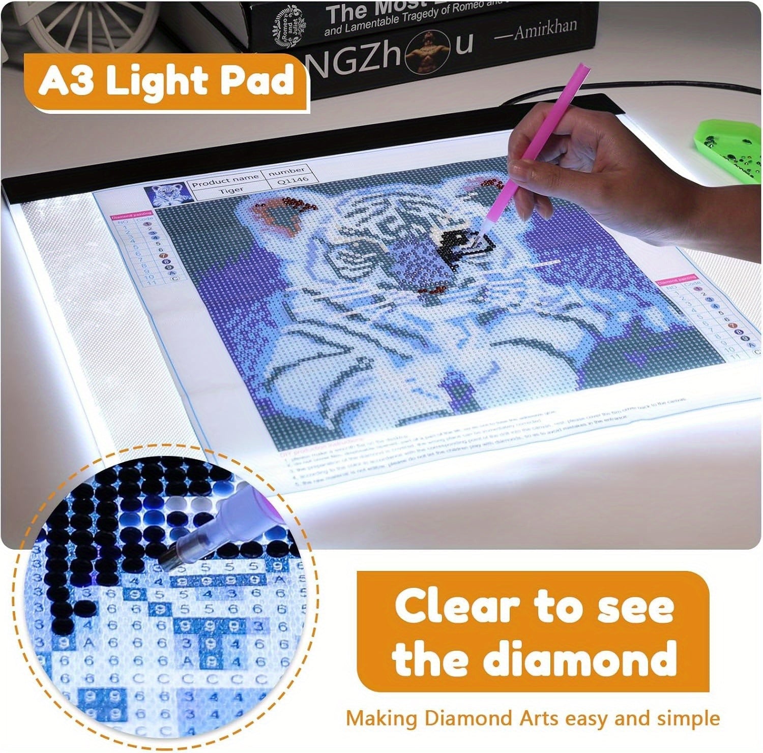 Kotatsu, LED-Beleuchtung für Kunstmalerei-sets und Diamant für Kunst-Ergänzungen verwendet – Detailansicht 13