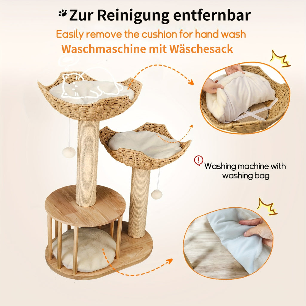 Krabbelstange aus Massivholz für Haustiere – Detailansicht 4