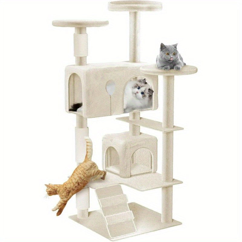 Krallenbaum Großer Katzenkrallenbaum, Beige für Haustiere und Zuhause – Detailansicht 3