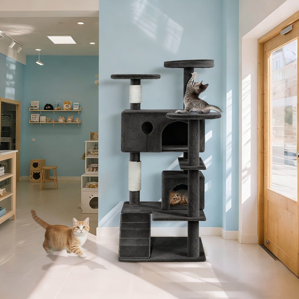 Krallenbaum Großer Katzenkrallenbaum, Beige für Haustiere und Zuhause – Detailansicht 12