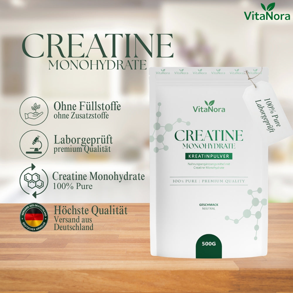 Kreatin Monohydrat Pulver (2x, 1000g für Pflege zu Hause und Alltag – Detailansicht 2