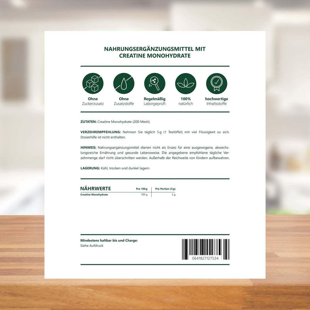 Kreatin Monohydrat Pulver (2x, 1000g für Pflege zu Hause und Alltag – Detailansicht 5