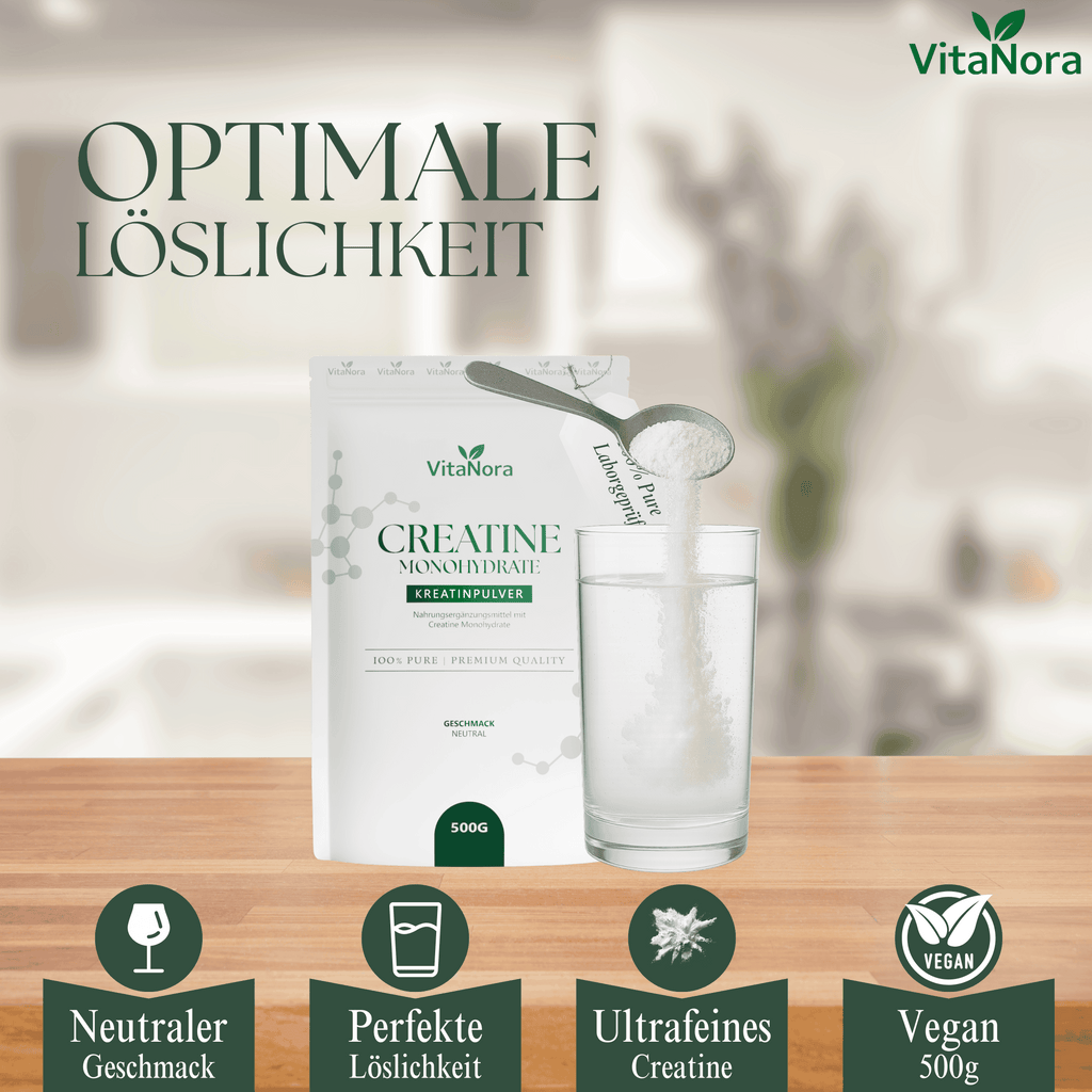 Kreatin Monohydrat Pulver, 500g für Pflege zu Hause und Alltag – Detailansicht 3