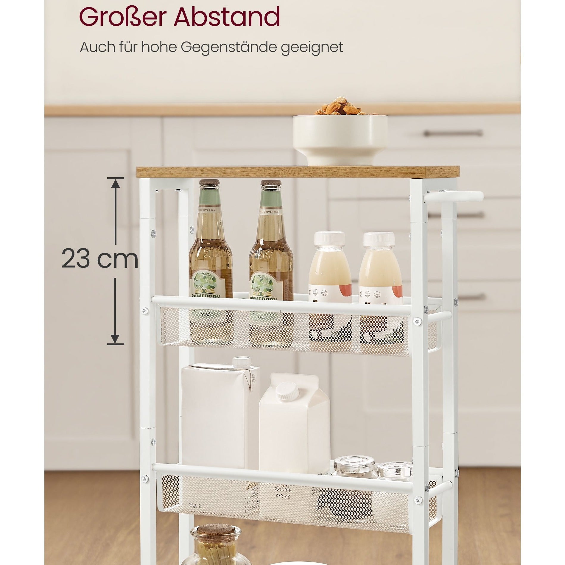 Küchen-Rollwagen, 4 x 77 cm für Essbereich – Detailansicht 12