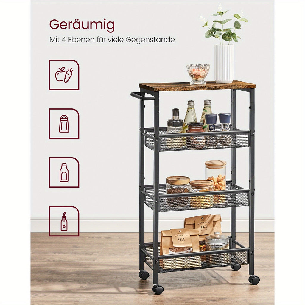 Küchen-Rollwagen, Braun für Küche und Essbereich – Detailansicht 5