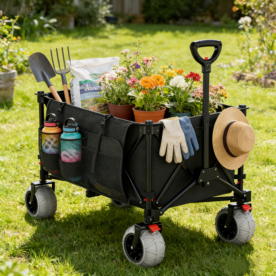 Küchen-Rollwagen, Schwarz für Garten und Terrasse – Hauptansicht
