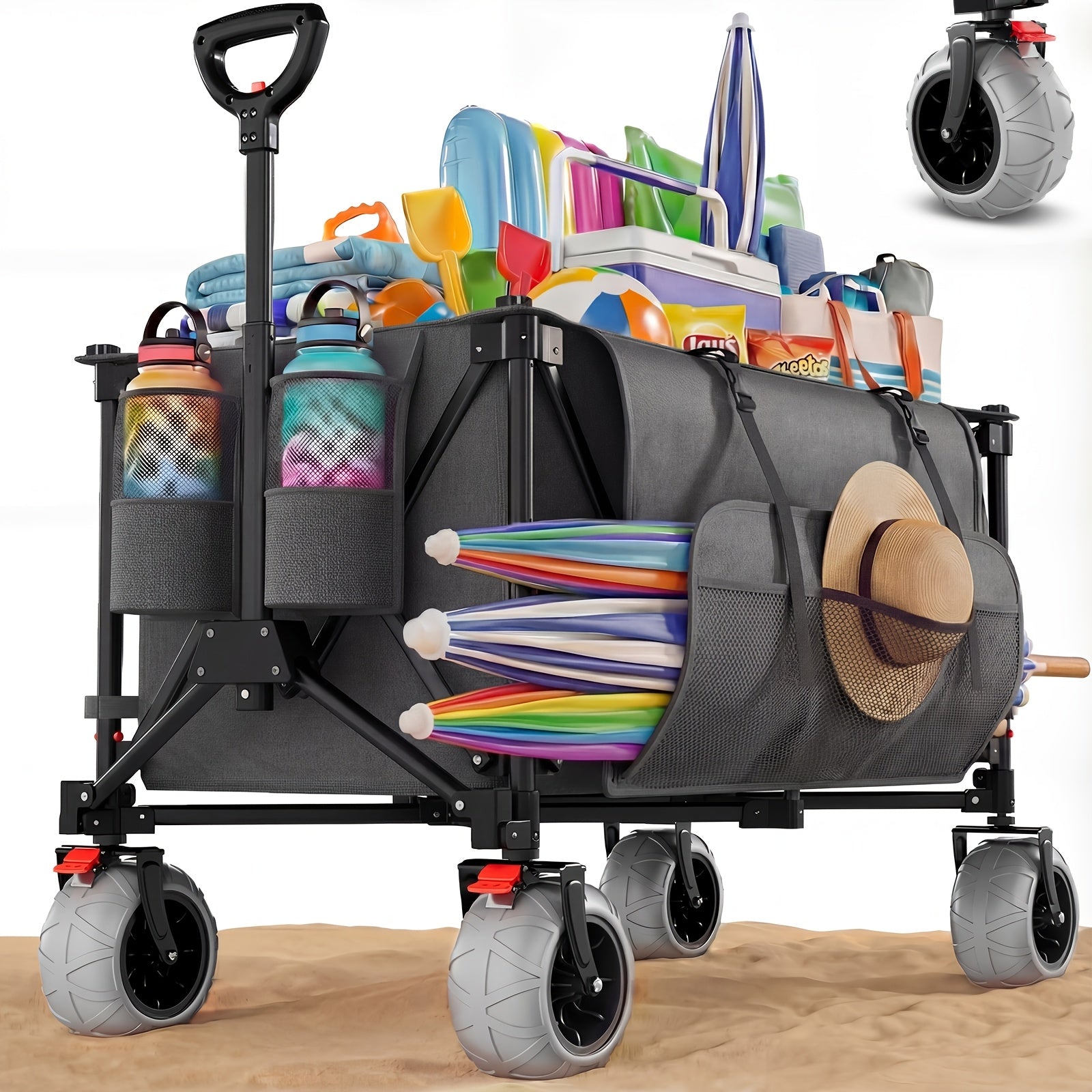 Küchen-Rollwagen, Schwarz für Garten und Terrasse – Detailansicht 5