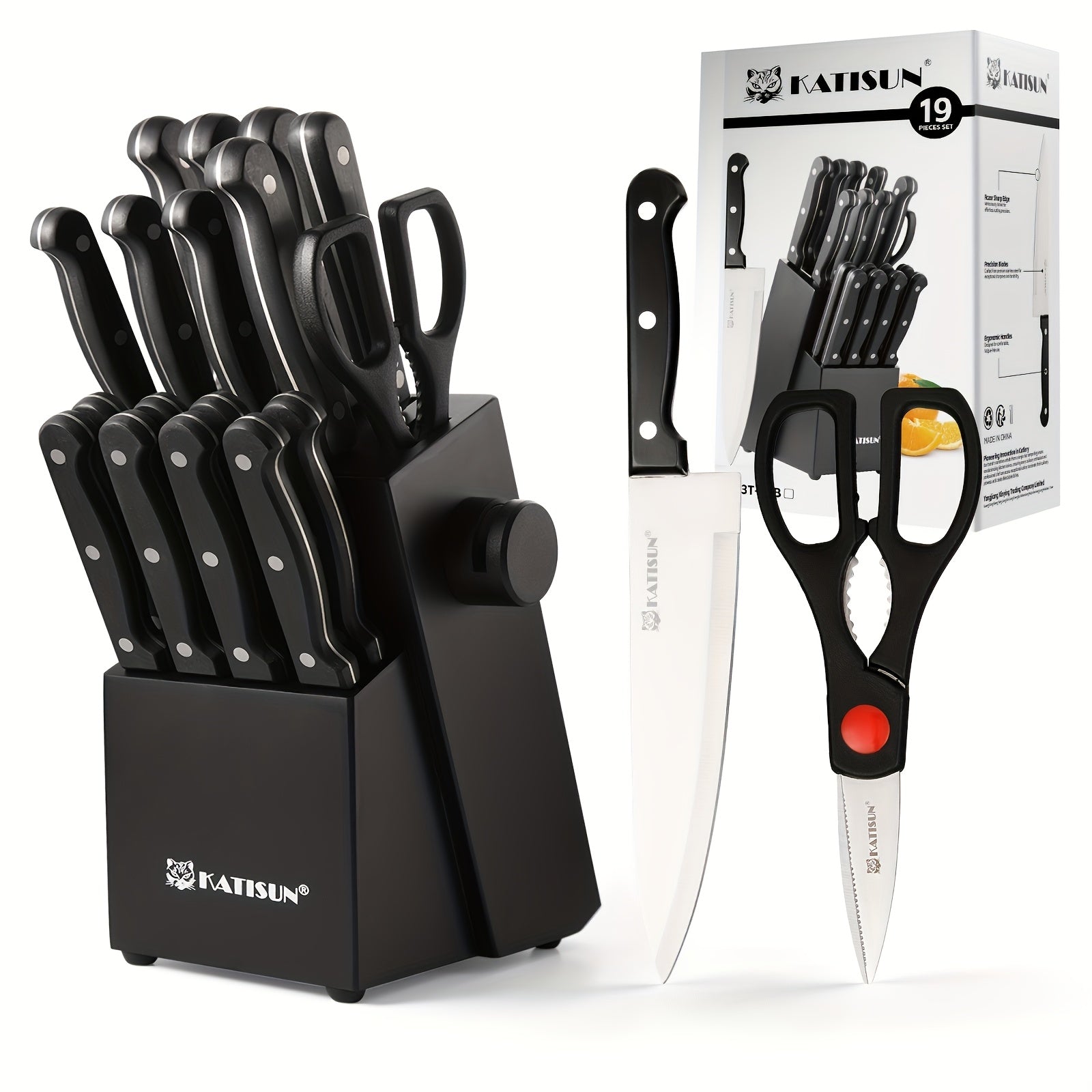 Küchenmesser-Set, Kunststoff-Schneidebrett Küchenschere für Küche – Detailansicht 7
