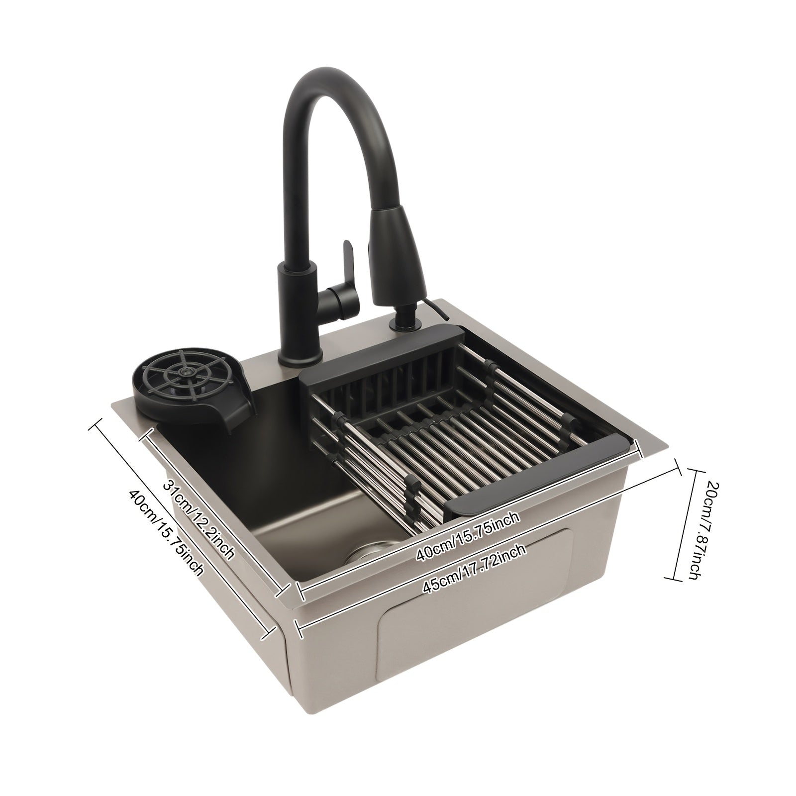 Küchenspüle, 16,54 x 14,57 x 7,87 Zoll für Küche und Essbereich – Detailansicht 5