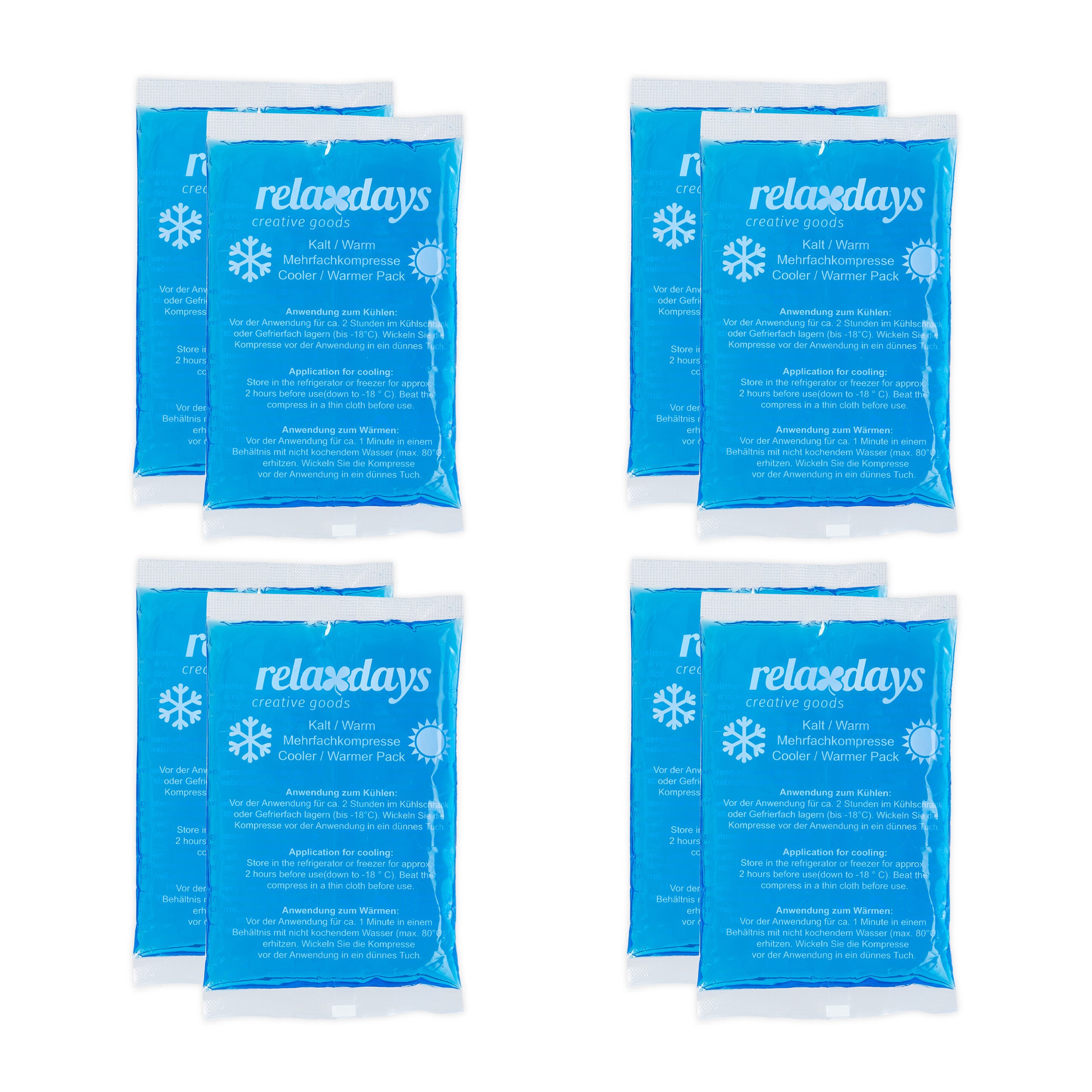 Kühlpads rechteckig 8er Set blau, 1 für Alltag und Zuhause – Hauptansicht