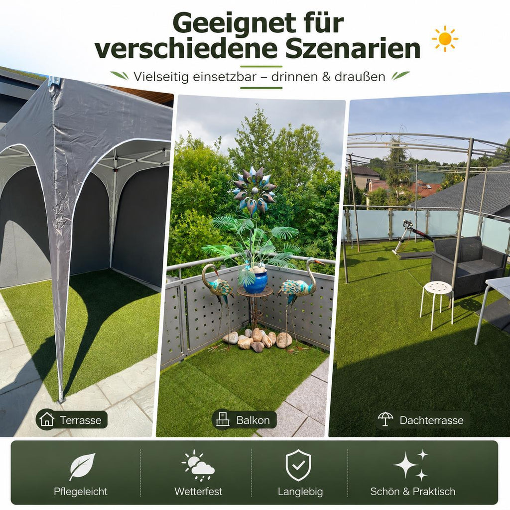 Kunstrasen Outdoor Teppich Wetterfest Balkon für Garten und Terrasse – Detailansicht 24