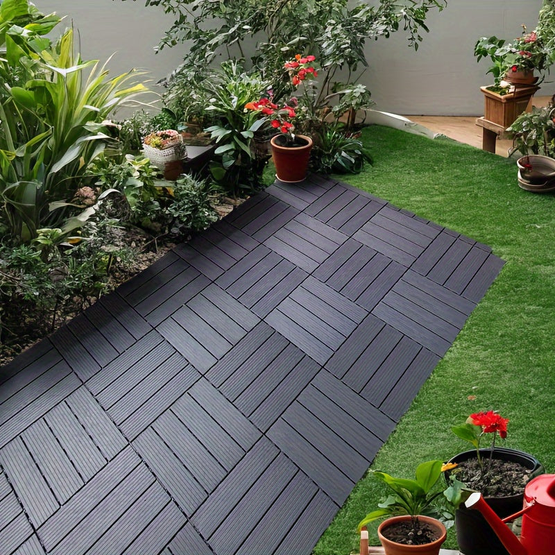 Kunststoff Deckfliesen zum Zusammenstecken, 44 Stück für Garten und Terrasse – Detailansicht 2