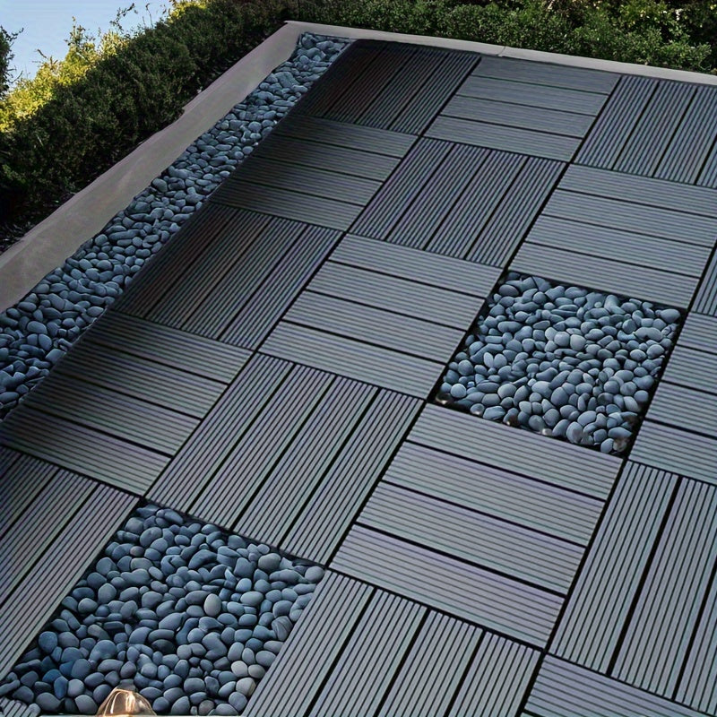 Kunststoff Deckfliesen zum Zusammenstecken, 44 Stück für Garten und Terrasse – Detailansicht 5