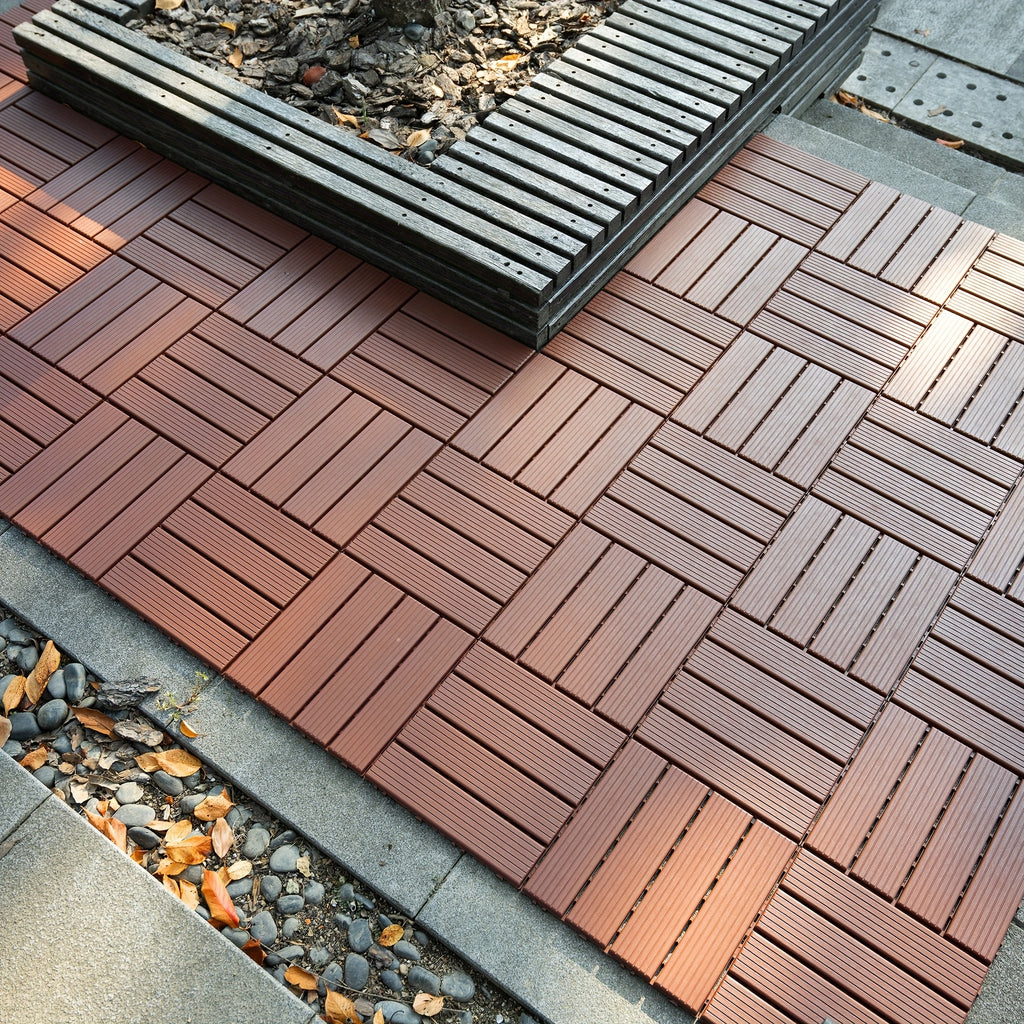 Kunststoff Deckfliesen zum Zusammenstecken, 44 Stück für Garten und Terrasse – Detailansicht 6