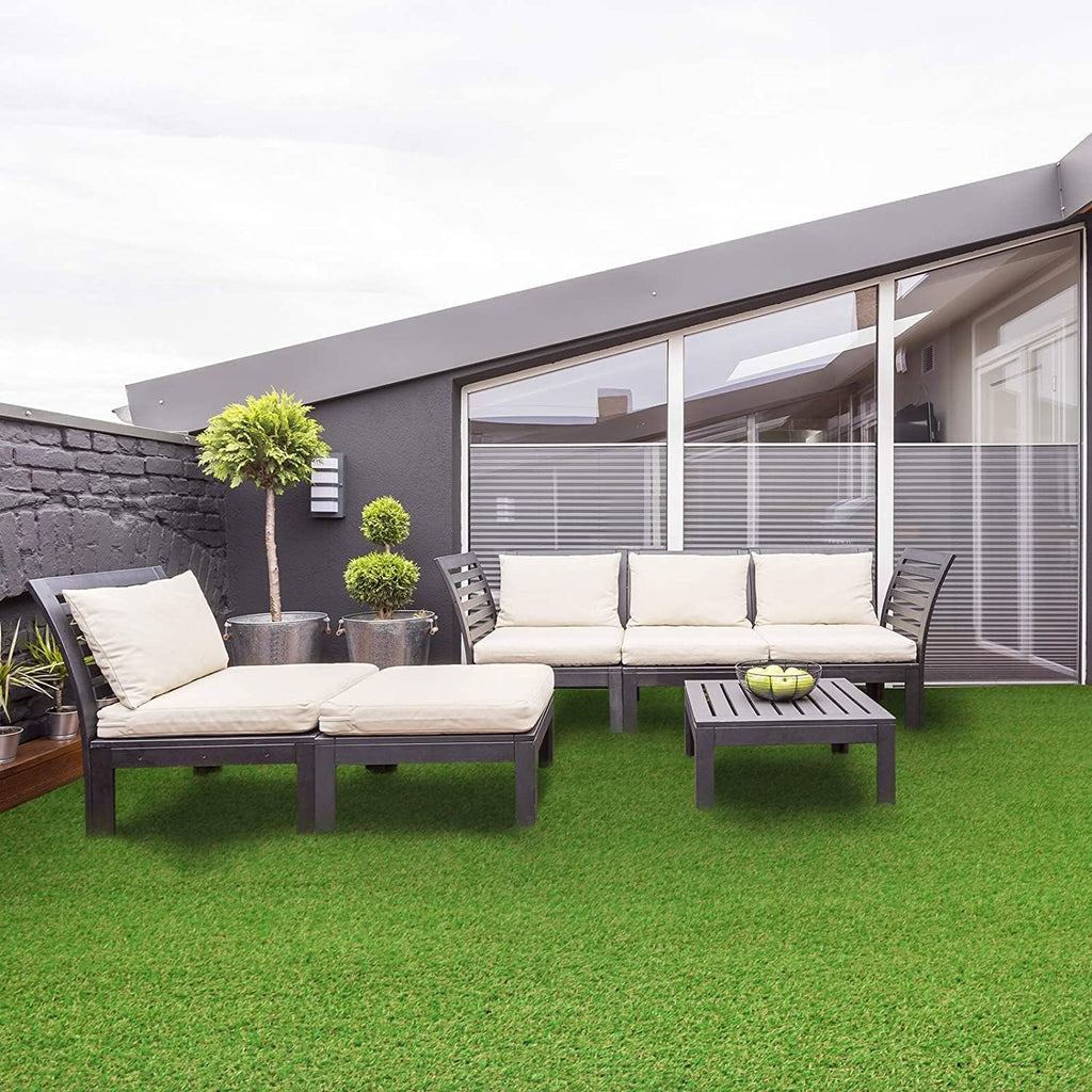 Kunststoffrasen Rolle, 40 mm Weiß für Garten und Terrasse – Detailansicht 3