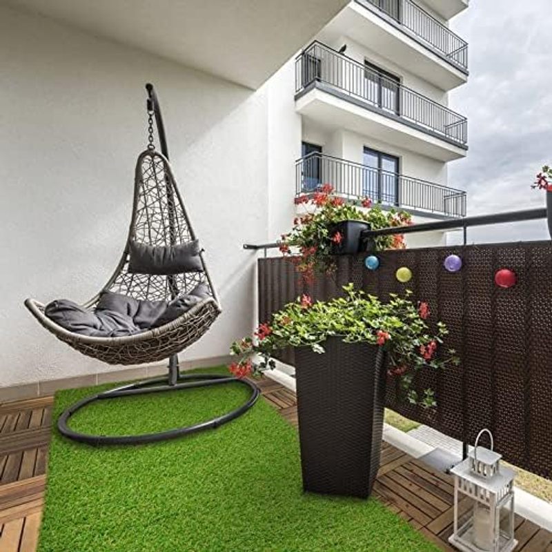 Kunststoffrasen Rolle, 40 mm Weiß für Garten und Terrasse – Detailansicht 8