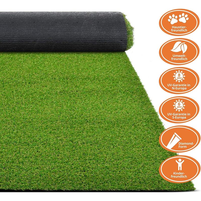 Kunststoffrasen Rolle, 40 mm Weiß für Garten und Terrasse – Detailansicht 15