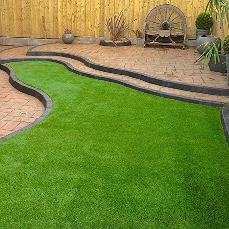 Kunststoffrasen Rolle, 40 mm Weiß für Garten und Terrasse – Detailansicht 27