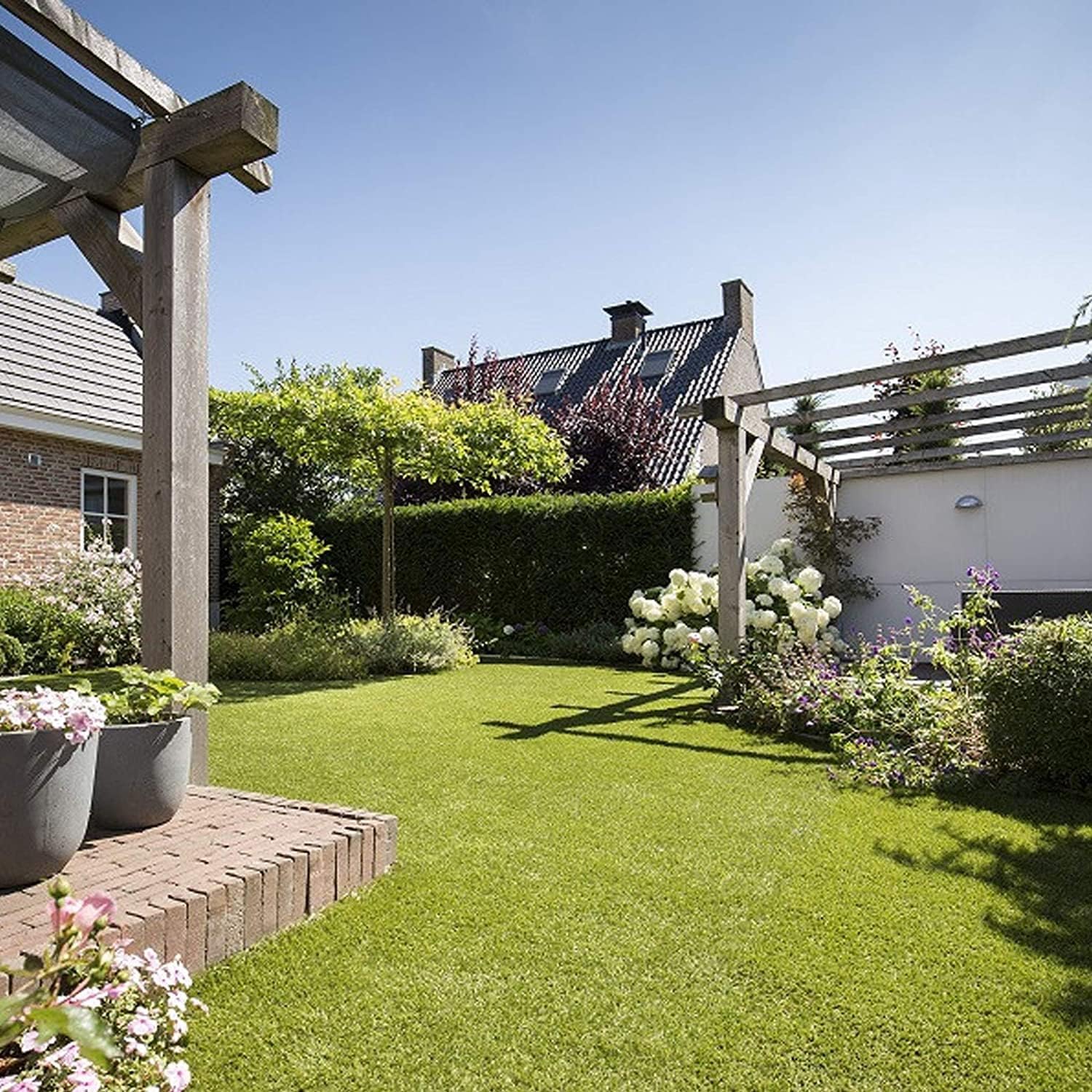 Kunststoffrasen Rolle, 40 mm Weiß für Garten und Terrasse – Detailansicht 31