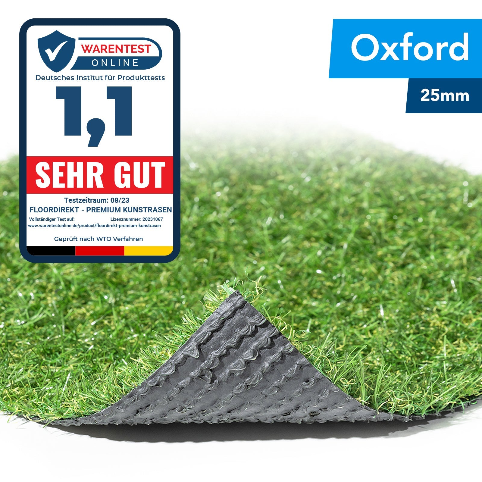 Kunststoffrasen Rolle, 40 mm Weiß für Garten und Terrasse – Detailansicht 32