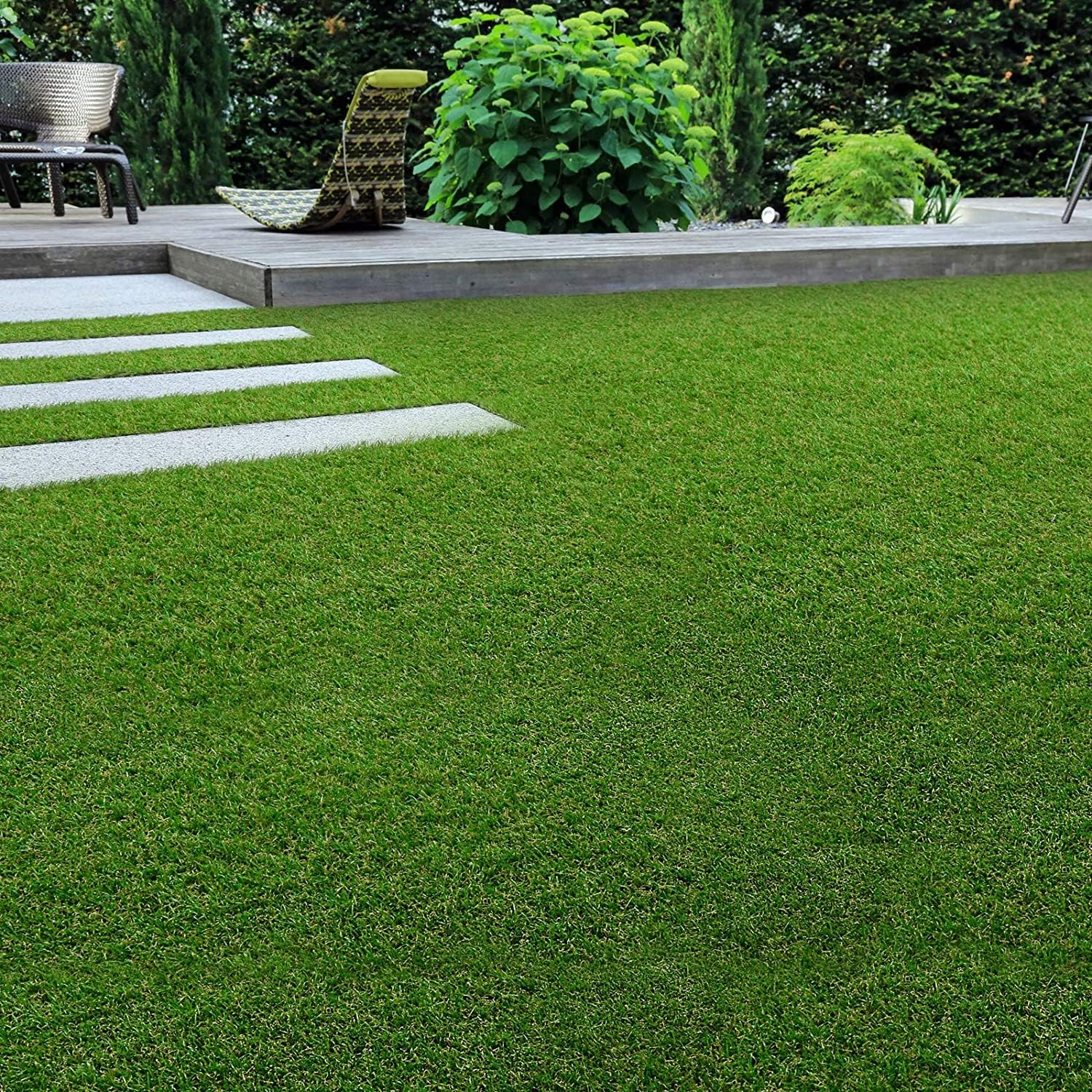 Kunststoffrasen Rolle, 40 mm Weiß für Garten und Terrasse – Detailansicht 46
