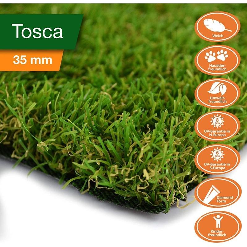 Kunststoffrasen Rolle, 40 mm Weiß für Garten und Terrasse – Detailansicht 50