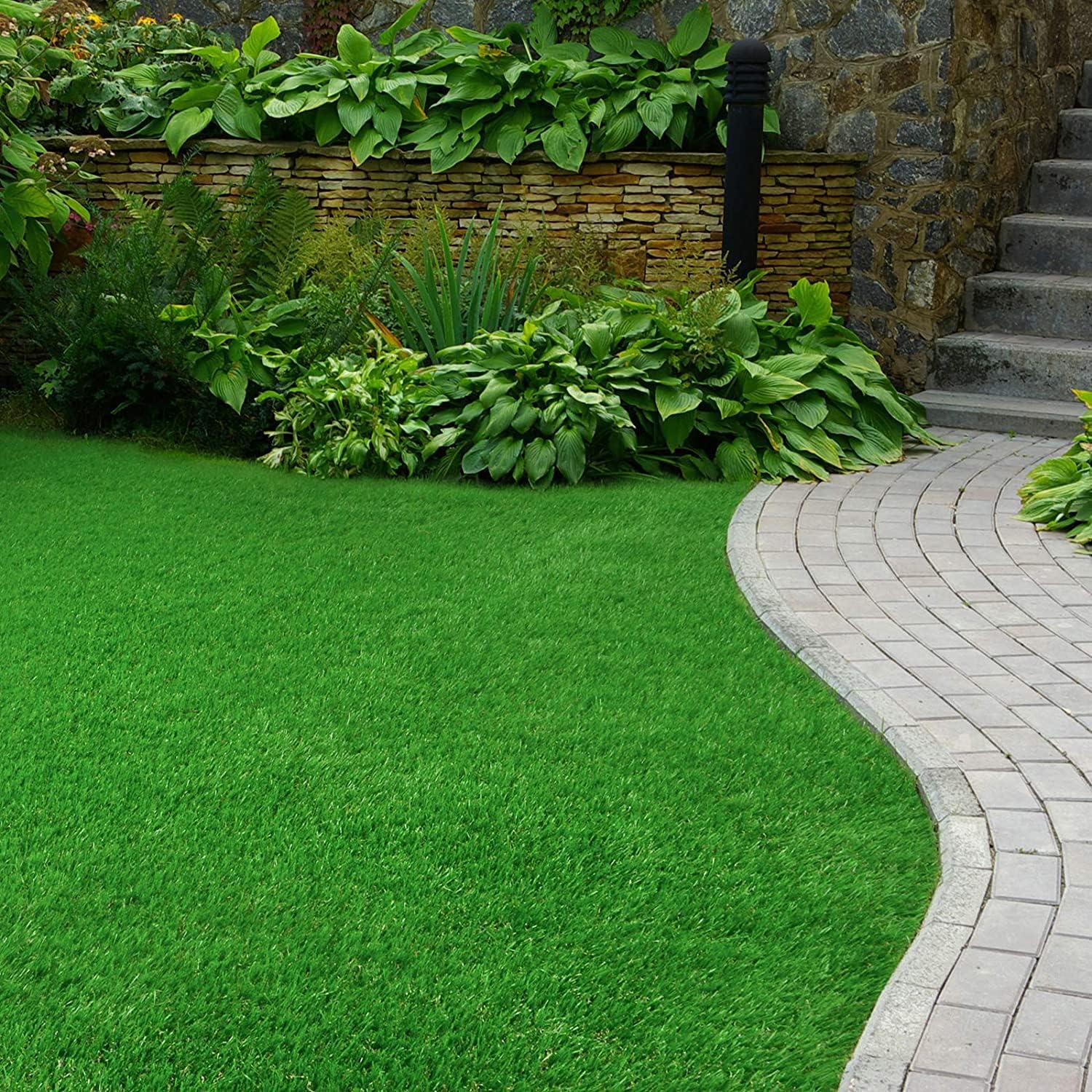 Kunststoffrasen Rolle, 40 mm Weiß für Garten und Terrasse – Detailansicht 59