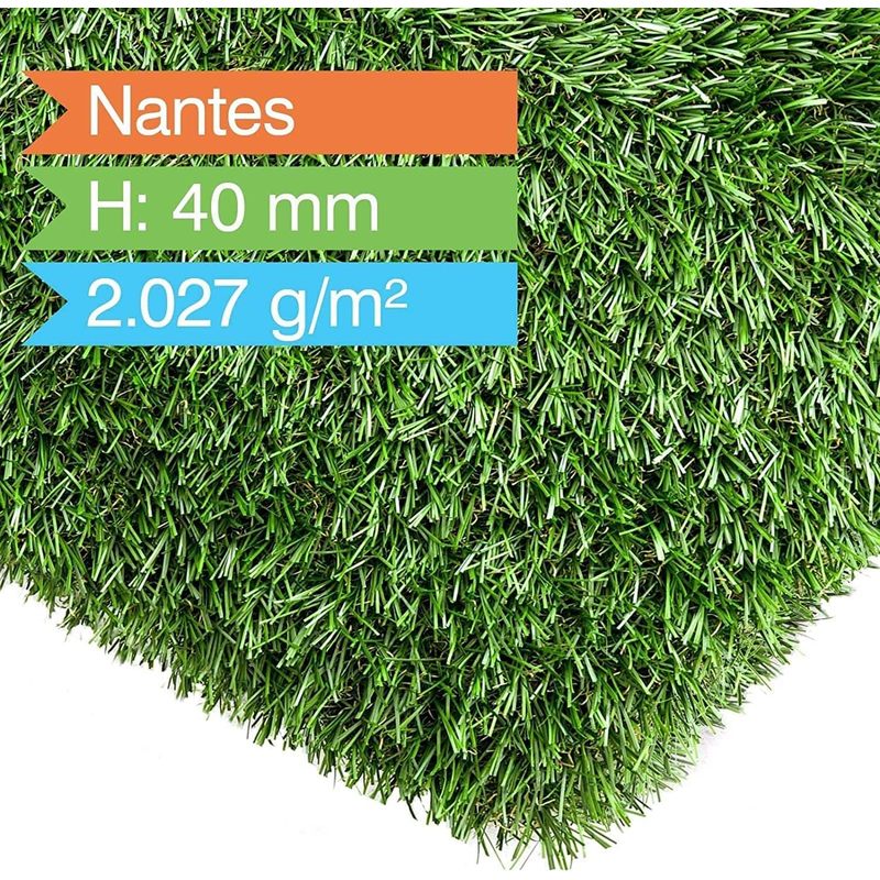 Kunststoffrasen Rolle, 40 mm Weiß für Garten und Terrasse – Detailansicht 68