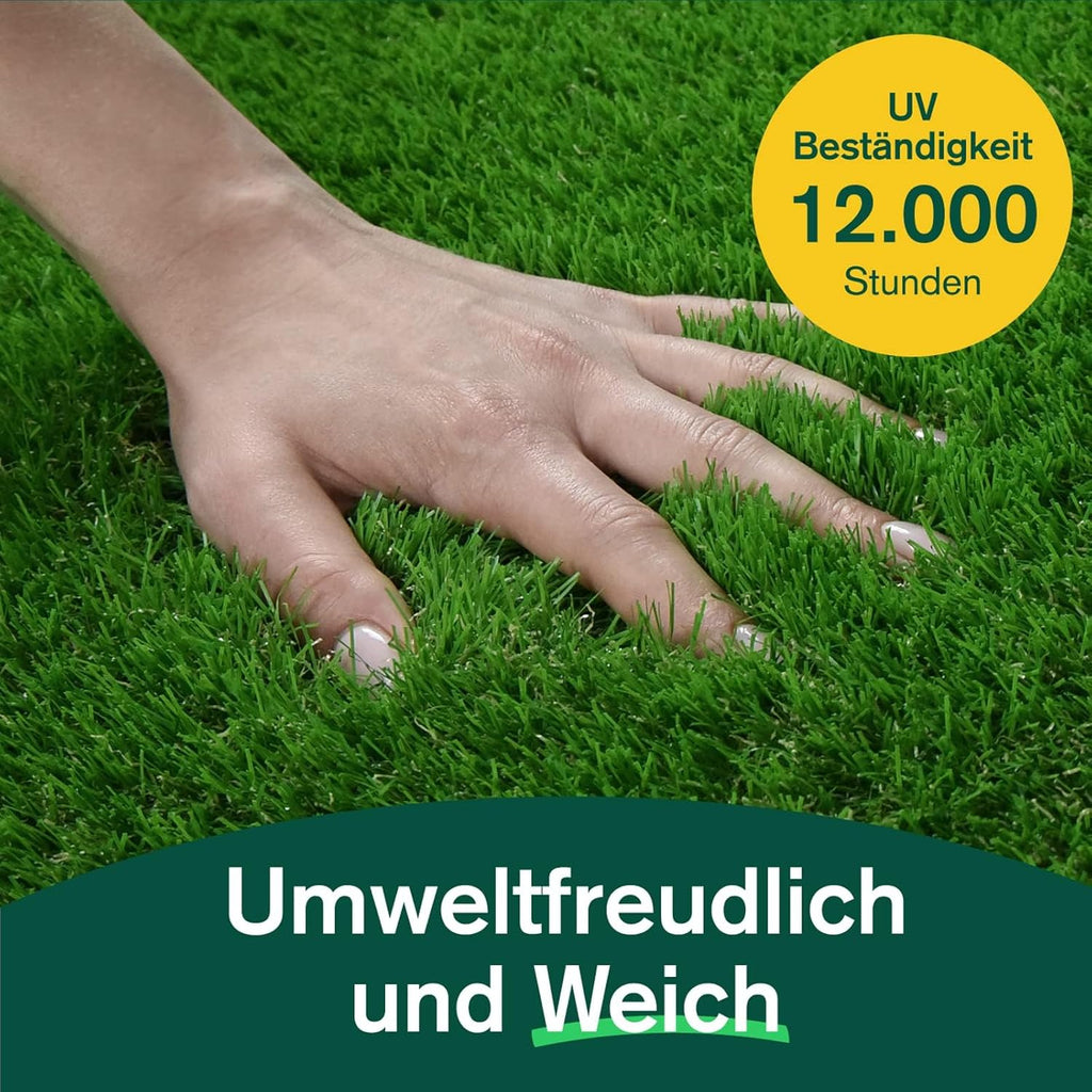 Kunststoffrasen Rolle, 40 mm Weiß für Garten und Terrasse – Detailansicht 71