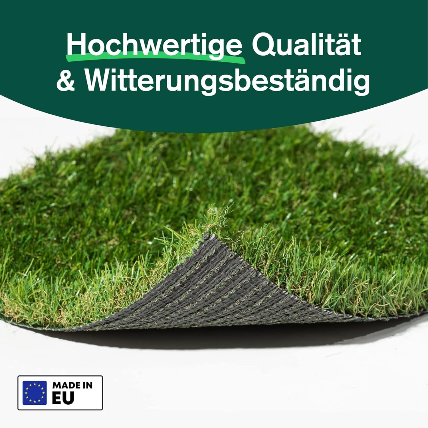 Kunststoffrasen Rolle, 40 mm Weiß für Garten und Terrasse – Detailansicht 72